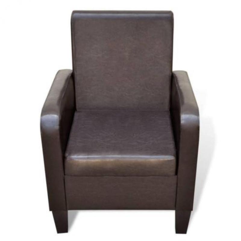 Fauteuil modern kunstleer bruin