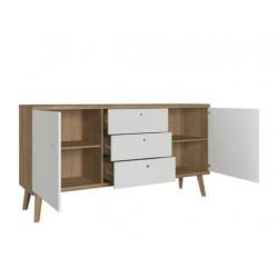 Dressoir Primavera - Wit licht eiken - Kast - Deuren / lades