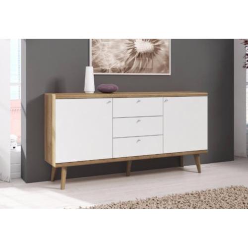 Dressoir Primavera - Wit licht eiken - Kast - Deuren / lades