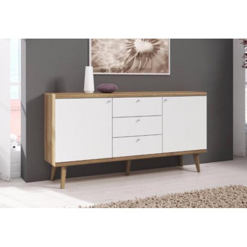 Dressoir Primavera - Wit licht eiken - Kast - Deuren / lades