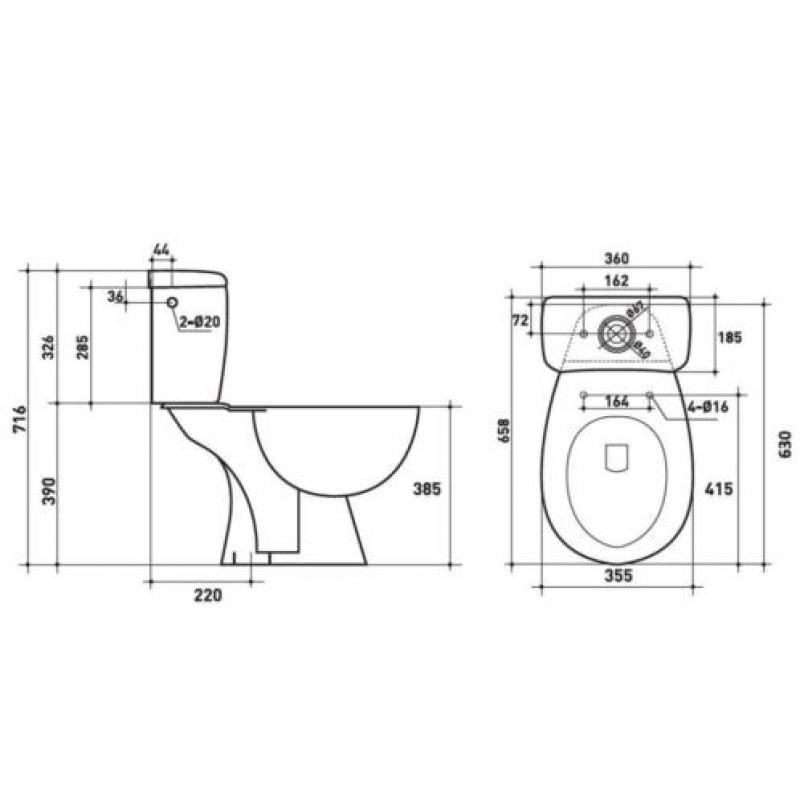Duoblok VM Murcia staand compleet (AO) (Toilet)