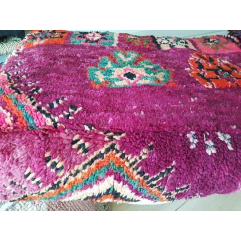 Marokkaans vintage Boujaad poef XXL Deep purple Bohemian