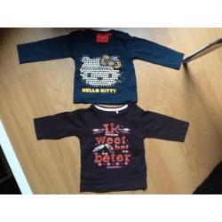 12 Baby shirts lange mouw maat 50 / 56