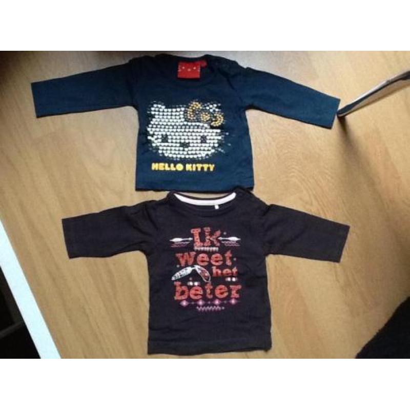 12 Baby shirts lange mouw maat 50 / 56