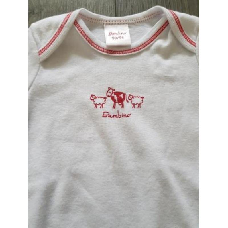 BAMBINO witte romper schaapjes maat 50/56 (KG512)