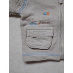 (F91) SALE! Licht bruin vestje met blauwe stiksels