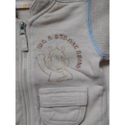 (F91) SALE! Licht bruin vestje met blauwe stiksels