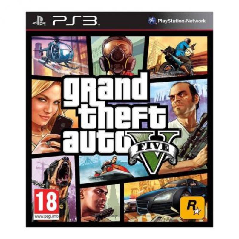 Playstation 3 + charging station + GTA 5 + Gran Turismo 6