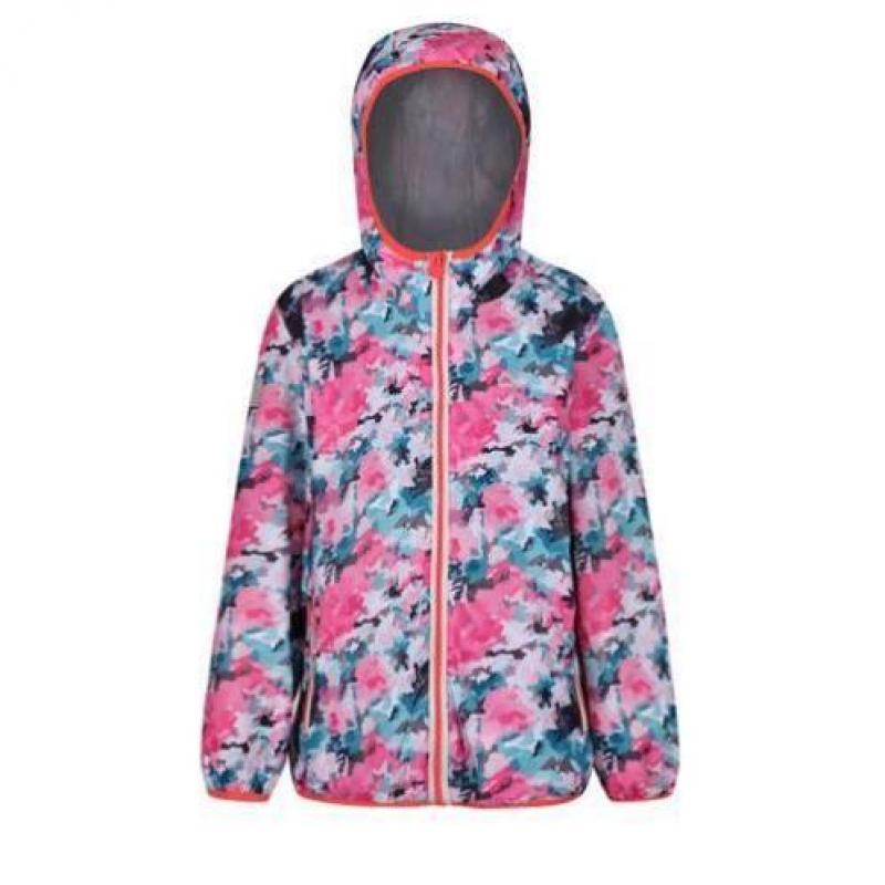 Regatta Printed Lever softshell jack roze (kids) maat 140