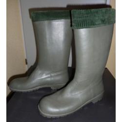 Gevoerde rubber laarzen groen maat 46 NIEUW